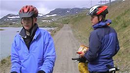 Olly and Gavin at Oksabotnen, 11.5 miles into the ride